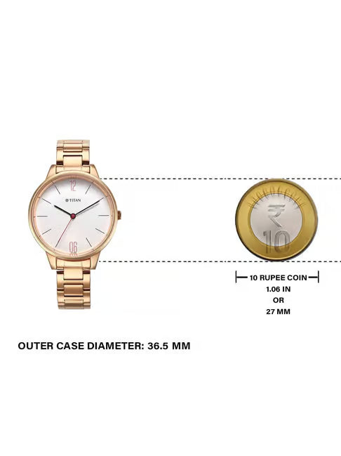 Titan Quartz Analog White Dial Watch for Women 2648WM03