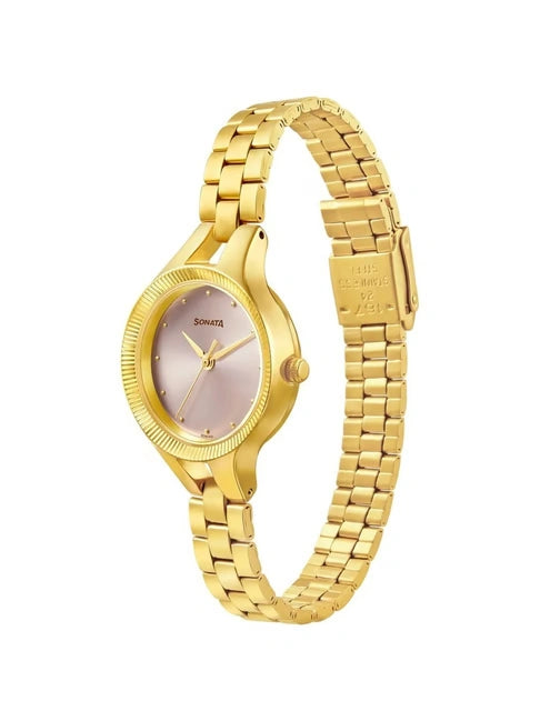 Sonata Gold Edit Analog Watch for Women NR8177YM02 - KRISHNA WATCH COMPANY
