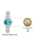 Fastrack Tropical Waters Quartz Analog Green Dial Metal Strap Watch for Girls ns68008sm06 / 68008sm06 - KRISHNA WATCH COMPANY