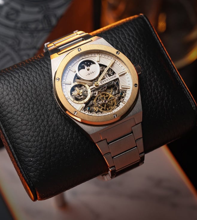 EARNSHAW Drake Dual Time Automatic Watch for Men ES-8291-33 - KRISHNA WATCH COMPANY
