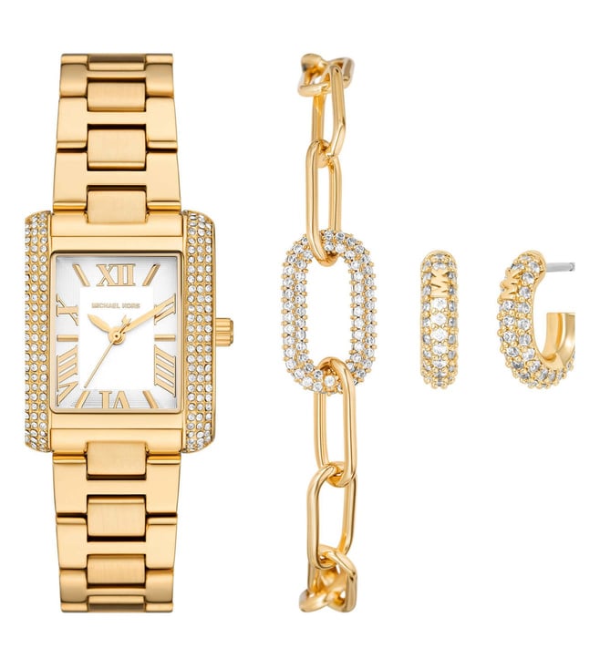 Michael Kors Emery Analog Watch for Women With Earrings, and Bracelet Gift Set MK4837SET - KRISHNA WATCH COMPANY