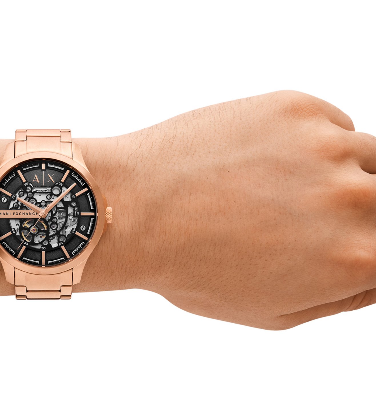 Armani Exchange Men's Automatic Rose Gold-Tone Stainless Steel Watch AX2456
