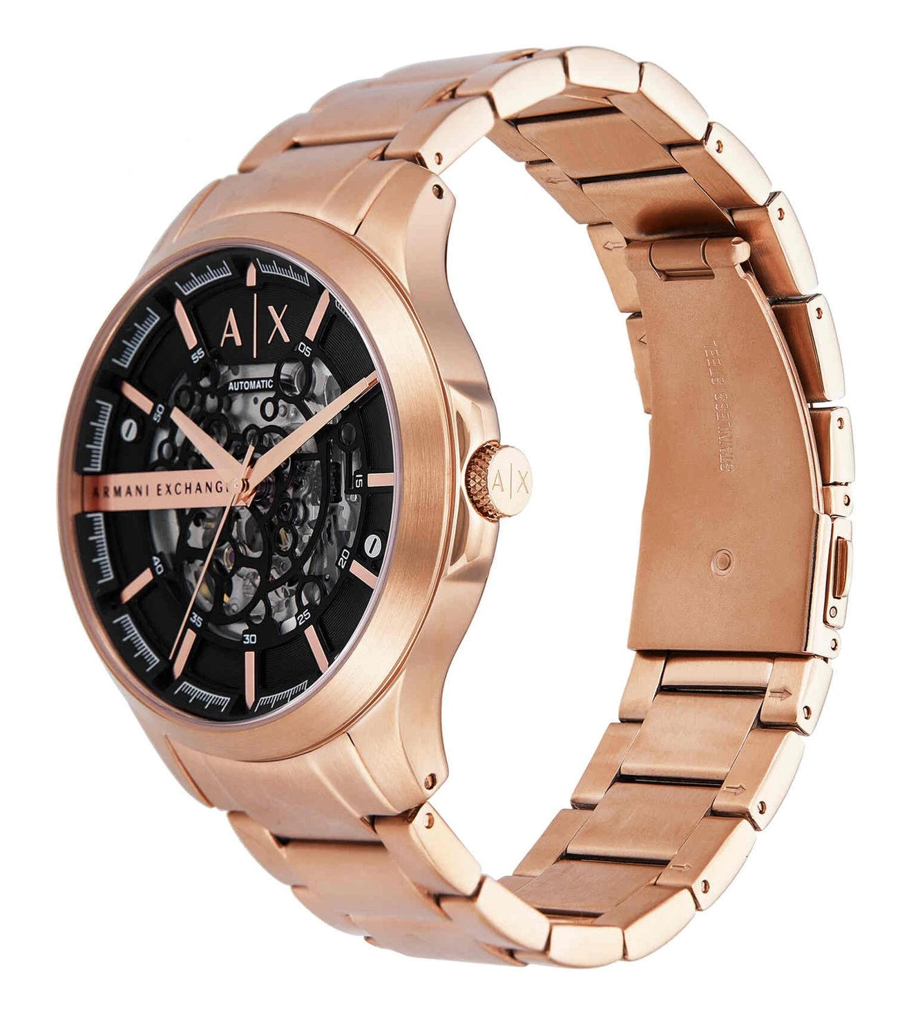 Armani Exchange Men's Automatic Rose Gold-Tone Stainless Steel Watch AX2456