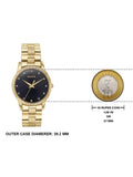 Sonata Glam Gold Quartz Analog Black Dial Stainless Steel Strap Watch For Women 87062ym01w - KRISHNA WATCH COMPANY