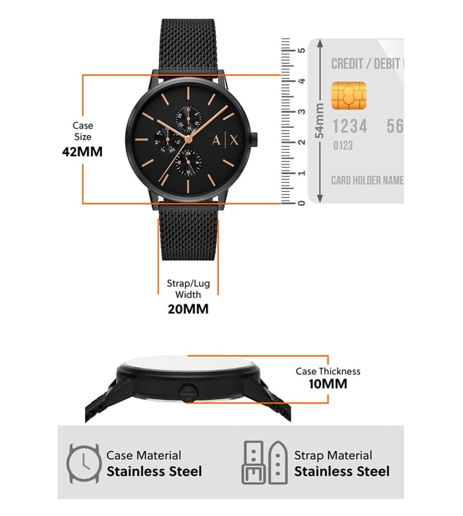 Armani Exchange Analog Watch for Men With Nacklace AX7162SET