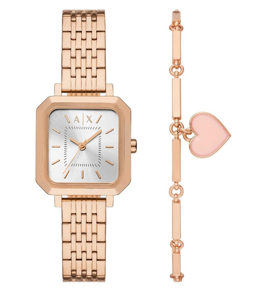 Armani Exchange Analog Watch for Women with Bracelet AX7164SET