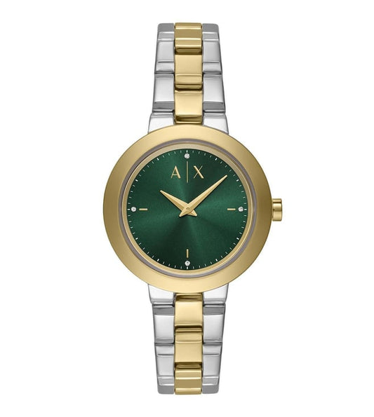 Armani Exchange Women Embellished Dial & Stainless Steel Straps Analogue Watch AX5176