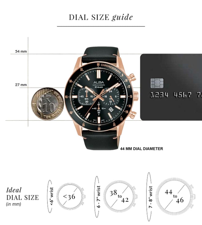 ALBA Contenmporary Onyx Black Dial Chronograph Watch AT3J84X1