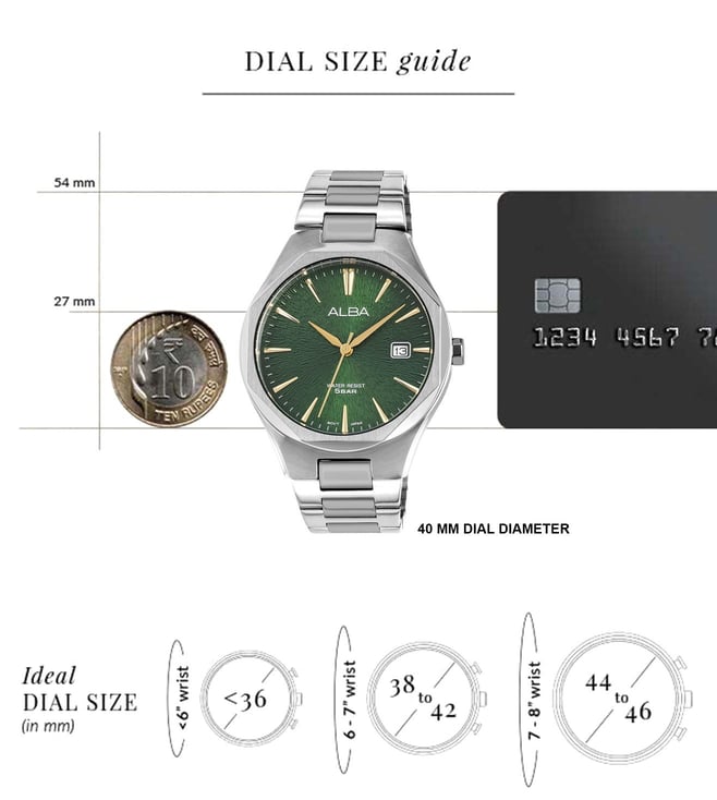 ALBA Prestige Green Men 40mm Watch Quartz AS9U55X1 - KRISHNA WATCH COMPANY