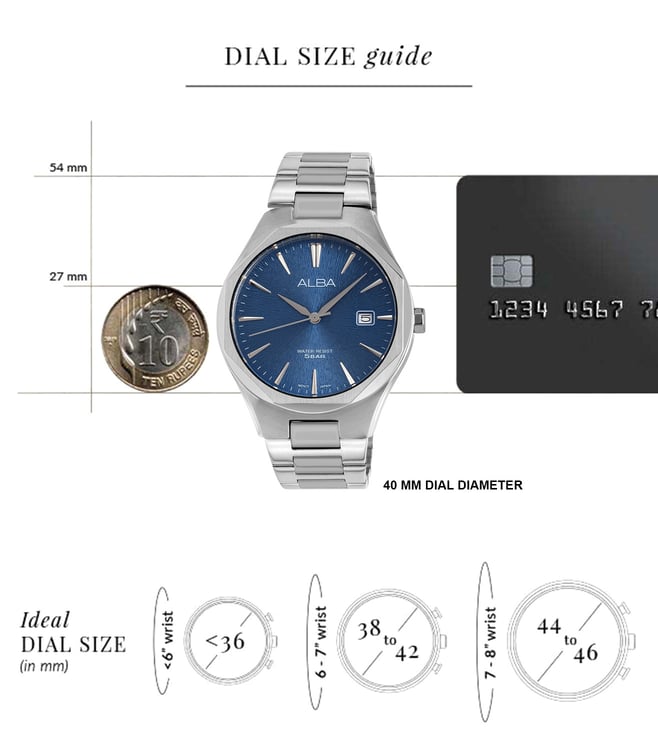 ALBA Prestige Blue Men 40mm Watch Quartz AS9U57X1 - KRISHNA WATCH COMPANY