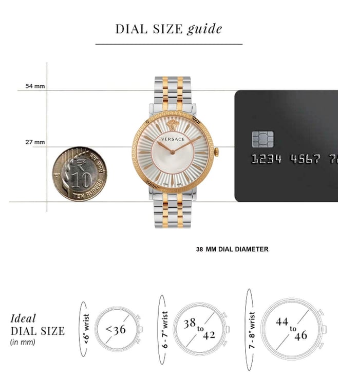 Versace V-Eternal  Silver Tone Dial Watch - VEJL01024