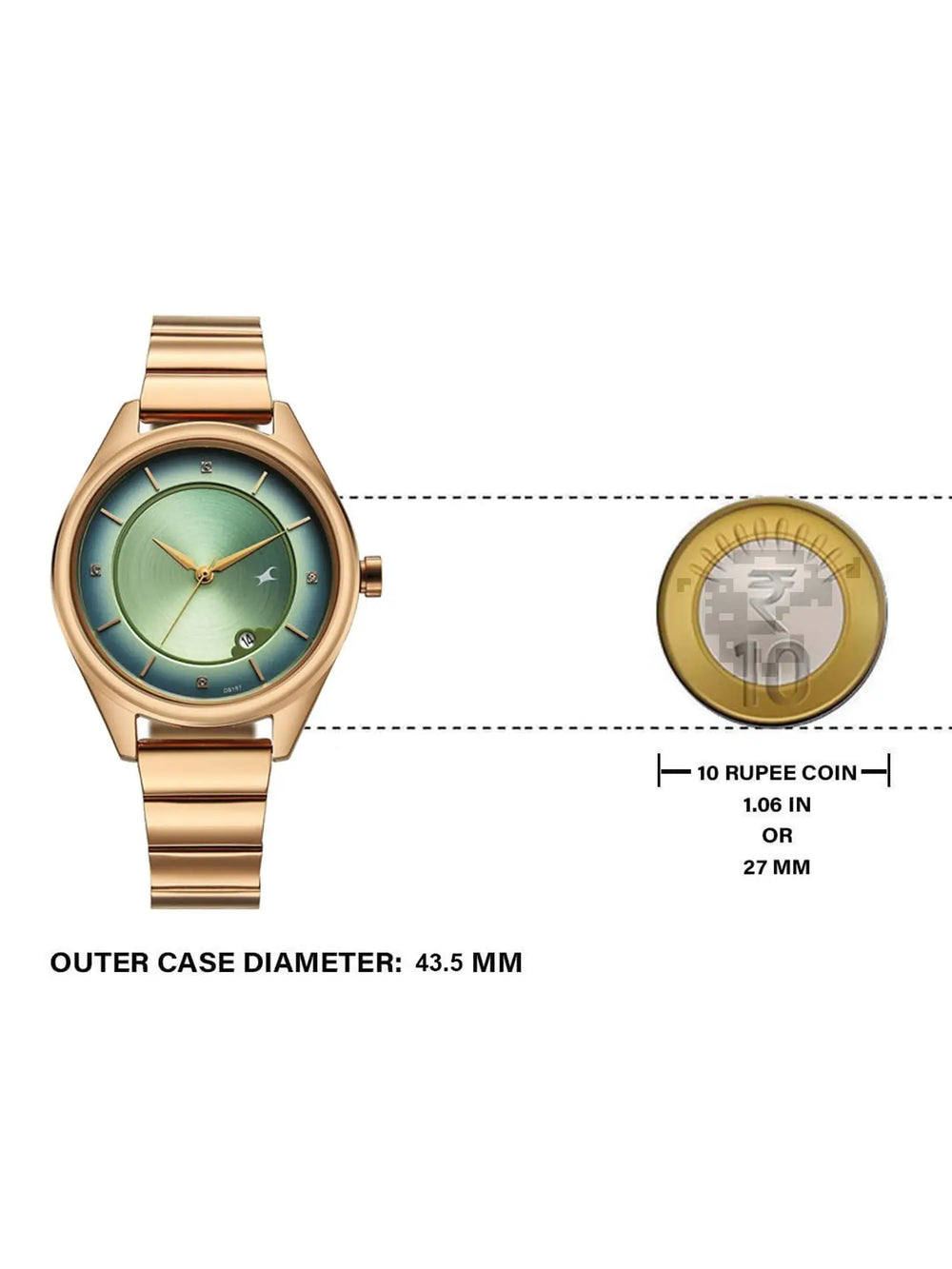 Fastrack Style Up Quartz Analog with Date Watch For Girls 6215WM02 - KRISHNA WATCH COMPANY