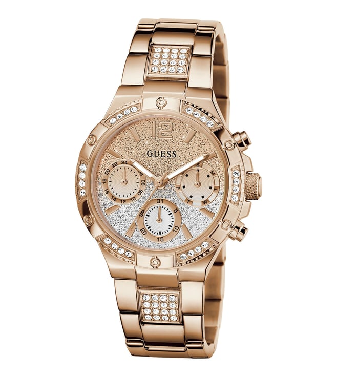 Guess Light Brown Round Dial Analog Women's Watch - GW0950L4 - KRISHNA WATCH COMPANY