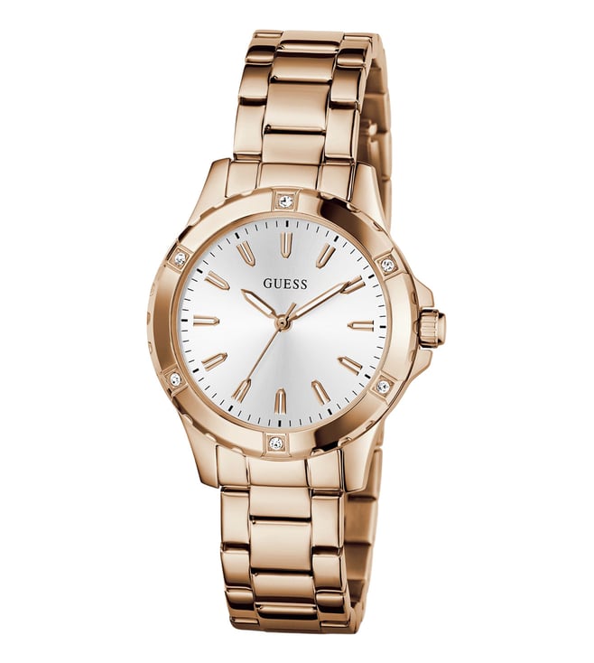 Guess White Round Dial Analog Women's Watch - GW0948L5
