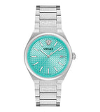 Versace Light Blue Asymmetrical Dial Analog Men's Watch - VE0F00225