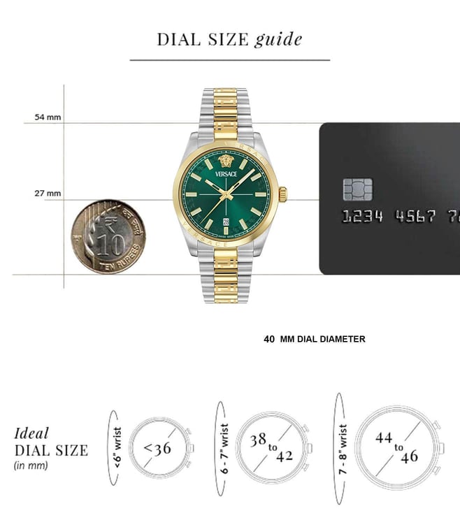 Versace Green Round Dial Analog Men Watch - VE0G00425