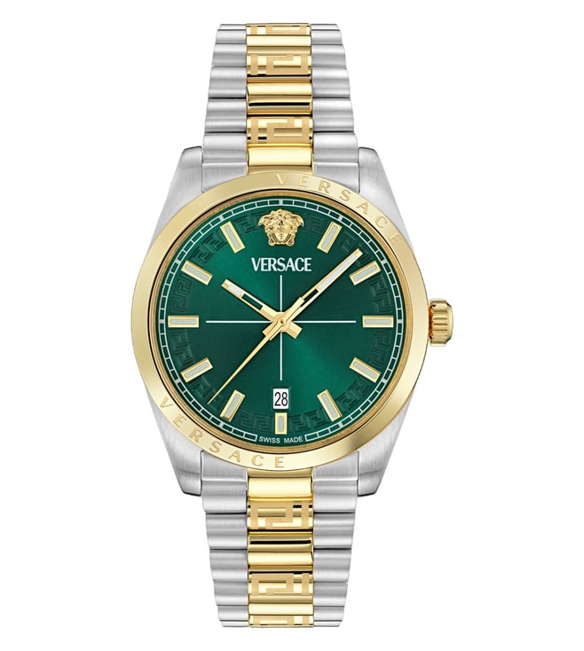 Versace Green Round Dial Analog Men Watch - VE0G00425