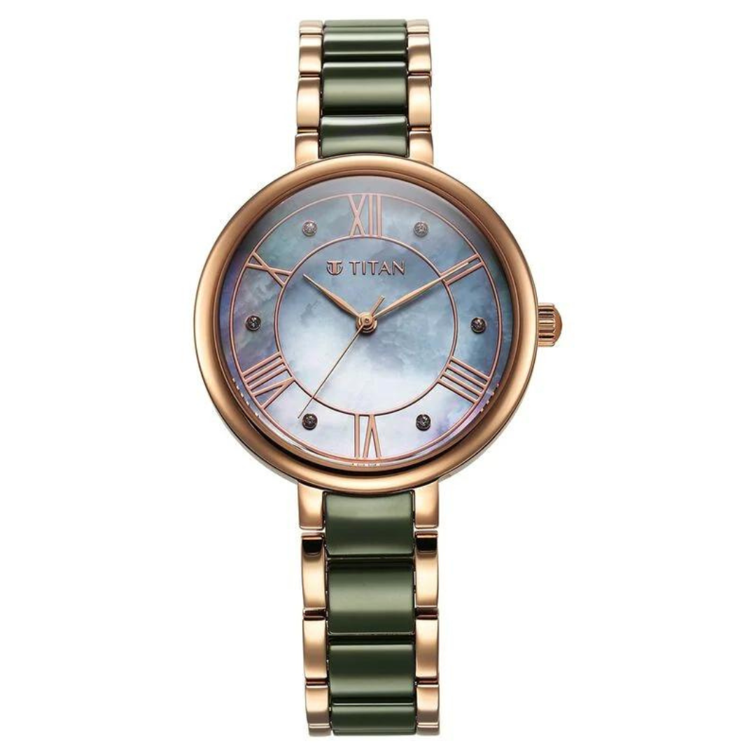 Titan Purple ceramics Watch for Women - 95217KD02