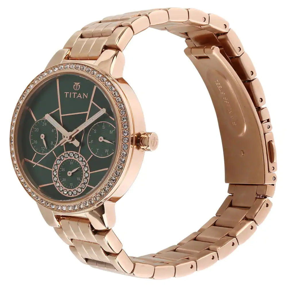 Titan Whimsy Green Dial Multifunction Watch 95058WM01