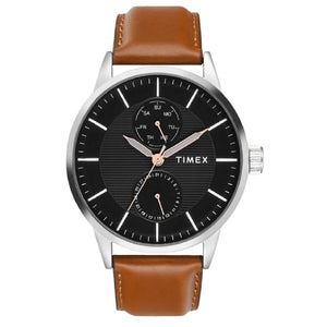 Timex Men Multifunction Black Round Brass Dial Watch- TWEG19913 - KRISHNA WATCH COMPANY