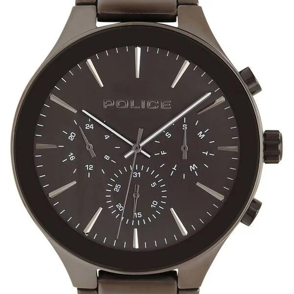 Police Quartz Multifunction Grey Dial Metal Strap Watch for Men NEPL15936JSGY13M