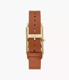 Hagen Three-Hand Brown Leather Tank Watch SKW3097