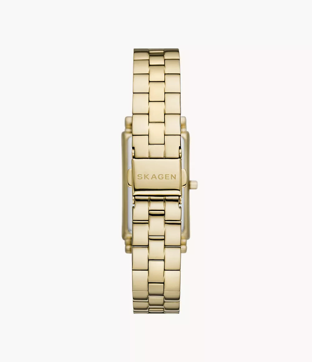 Hagen Three-Hand Gold Stainless Steel Tank Watch SKW3098