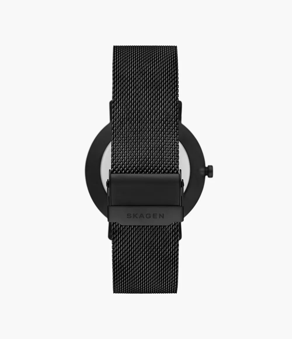 Kuppel Two-Hand Sub-Second Black Stainless Steel Mesh Watch SKW6892