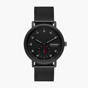 Kuppel Two-Hand Sub-Second Black Stainless Steel Mesh Watch SKW6892 - KRISHNA WATCH COMPANY