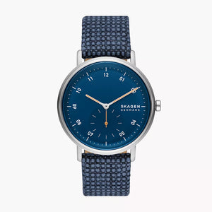 Skagen Kuppel Two-Hand Sub-Second Blue Kvadrat Wool Watch SKW6894 - KRISHNA WATCH COMPANY