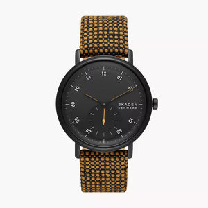 Kuppel Two-Hand Sub-Second Brown Kvadrat Wool Watch SKW6895 - KRISHNA WATCH COMPANY