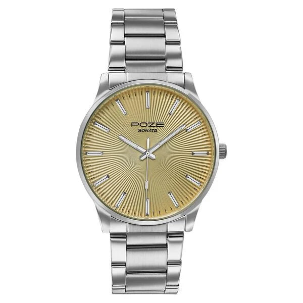 Poze By Sonata Quartz Analog Watch For Men - SP70053SM02W - KRISHNA WATCH COMPANY