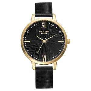 Sonata Poze by Sonata Quartz Analog Black Dial Stainless Steel Strap Watch for Women SP80019KM01W - KRISHNA WATCH COMPANY