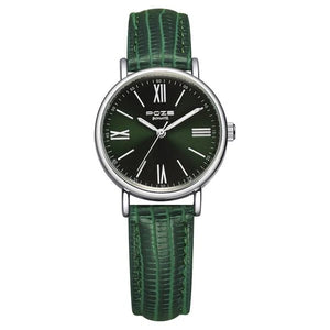 Poze by Sonata Quartz Analog Green Dial PU Leather Strap Watch for Women SP80037SL01W - KRISHNA WATCH COMPANY