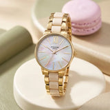 Poze By Sonata Quartz Analog Metal And Acetate link Strap Watch For Women SP80051KM05W