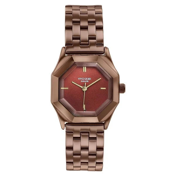 Poze By Sonata Quartz Analog Watch For Women SP80169QM01W - KRISHNA WATCH COMPANY