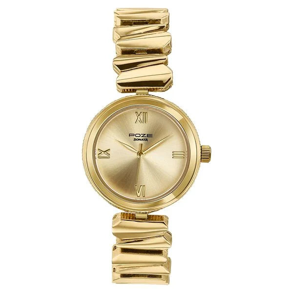 Poze By Sonata Quartz Analog Watch For Women SP80172YM01W - KRISHNA WATCH COMPANY