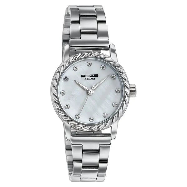Poze By Sonata Quartz Analog Watch For Women - SP80177SM01W - KRISHNA WATCH COMPANY