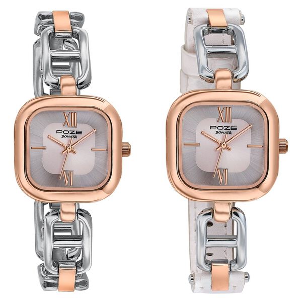 Sonata Poze Quartz Analog Watch For Women SP80194KM01W