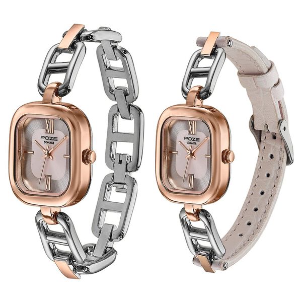 Sonata Poze Quartz Analog Watch For Women SP80194KM01W