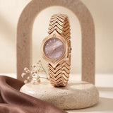 Poze By Sonata Quartz Analog Pink Mother of Pearl Dial Rose Gold Metal Strap Watch For Women sp80209wm01w