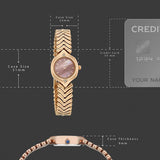 Poze By Sonata Quartz Analog Pink Mother of Pearl Dial Rose Gold Metal Strap Watch For Women sp80209wm01w