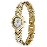 Poze By Sonata Quartz Analog White Mother of Pearl Dial Golden Metal Strap Watch For Women SP80209YM01W