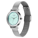 Poze By Sonata Quartz Analog Tiffany Blue Dial Silver Metal Strap Watch For Women SP80211SM01W