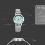 Poze By Sonata Quartz Analog Tiffany Blue Dial Silver Metal Strap Watch For Women SP80211SM01W