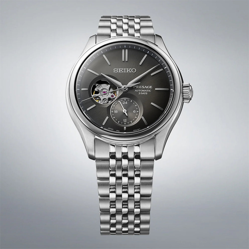 SEIKO Presage Classic Series ‘Sumi-iro’ Open heart - SPB471J1 - KRISHNA WATCH COMPANY