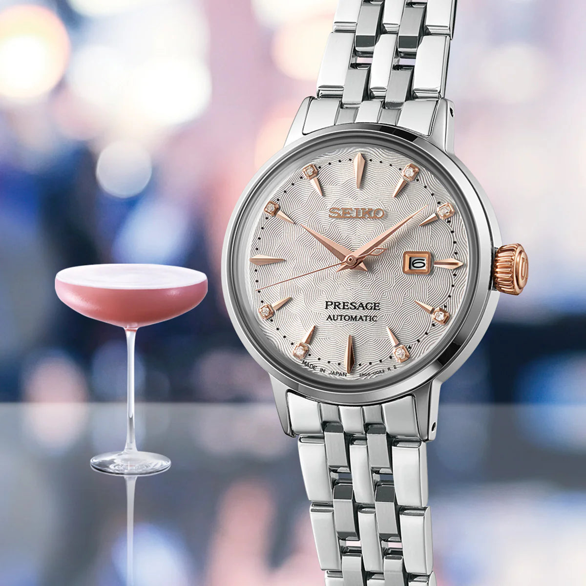 Seiko Presage Cocktail Time ‘Clover Club’ Diamond Twist - SRE009J1 - KRISHNA WATCH COMPANY