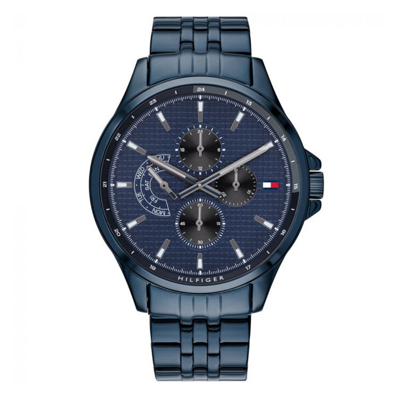 Tommy Hilfiger Quartz Multifunction Blue Dial Stainless Steel Strap Watch for Men NETH1791618W