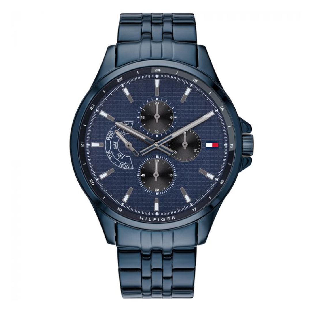 Tommy Hilfiger Quartz Multifunction Blue Dial Stainless Steel Strap Watch for Men NETH1791618W
