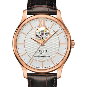 TISSOT TRADITION POWERMATIC 80 OPEN HEART T0639073603800 - KRISHNA WATCH COMPANY